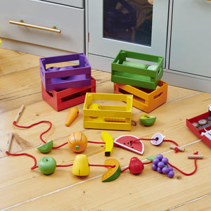 tickit Wooden Sorting Fruit & Vegetable Crates -   
