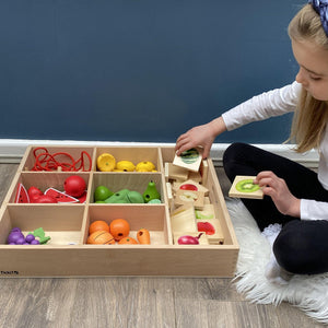 tickit Wooden Sorting Tray - 7 way -   