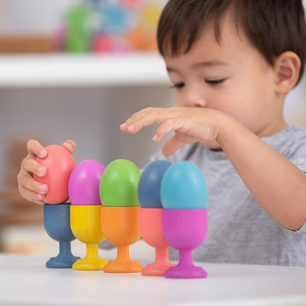 TickiT Rainbow Wooden Egg Cups 18