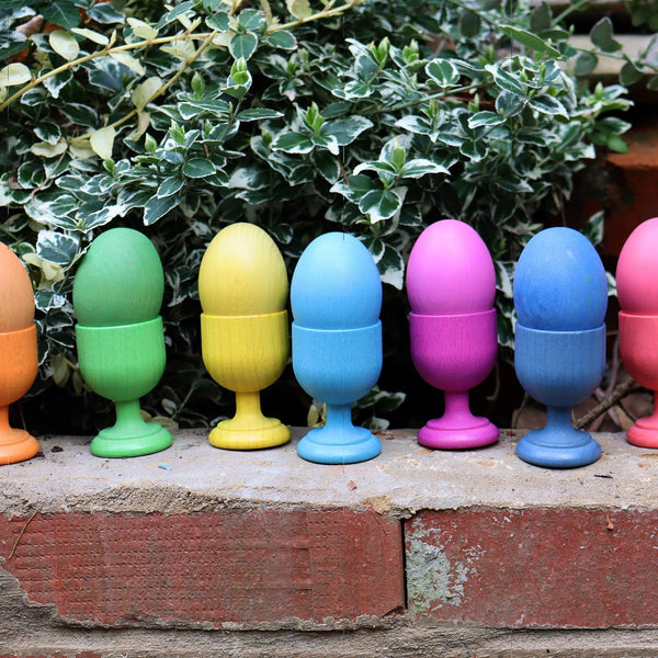 TickiT Rainbow Wooden Egg Cups 9