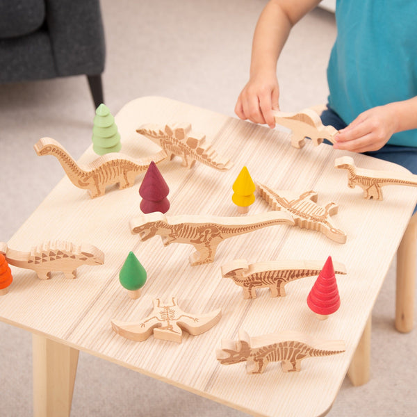 tickit Wooden Dinosaur Blocks -   