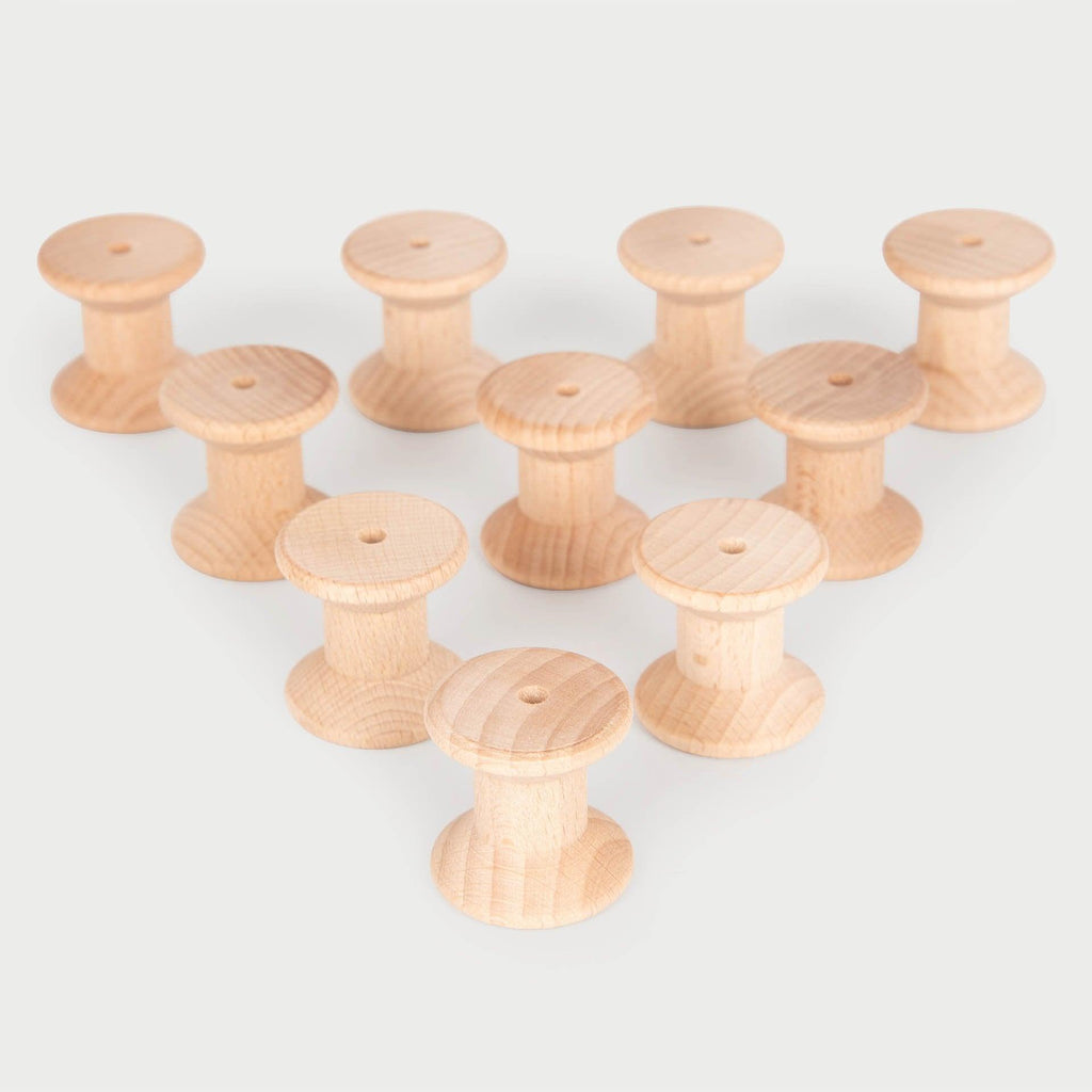 tickit Natural Wooden Spools -   