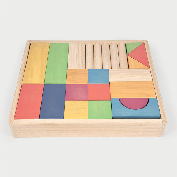 tickit Rainbow Wooden Jumbo Block Set -   
