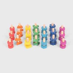 tickit Rainbow Wooden Nuts & Bolts - 21  