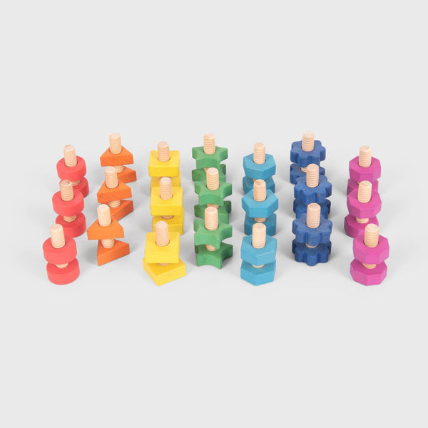 TickiT Rainbow Wooden Nuts & Bolts 13