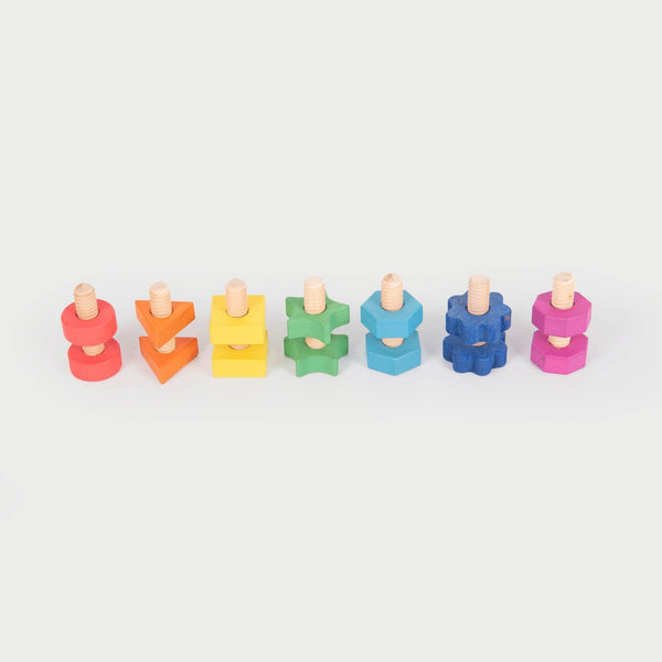 tickit Rainbow Wooden Nuts & Bolts -   